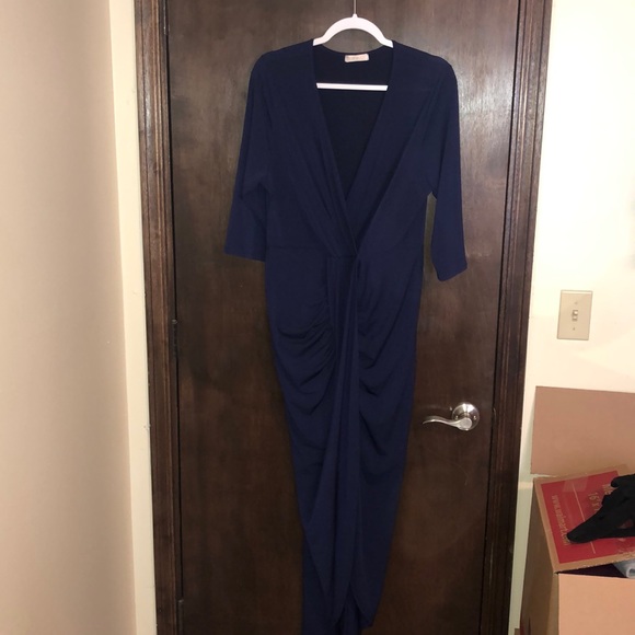 Navy HighLow Maxi Dress - Picture 2 of 3